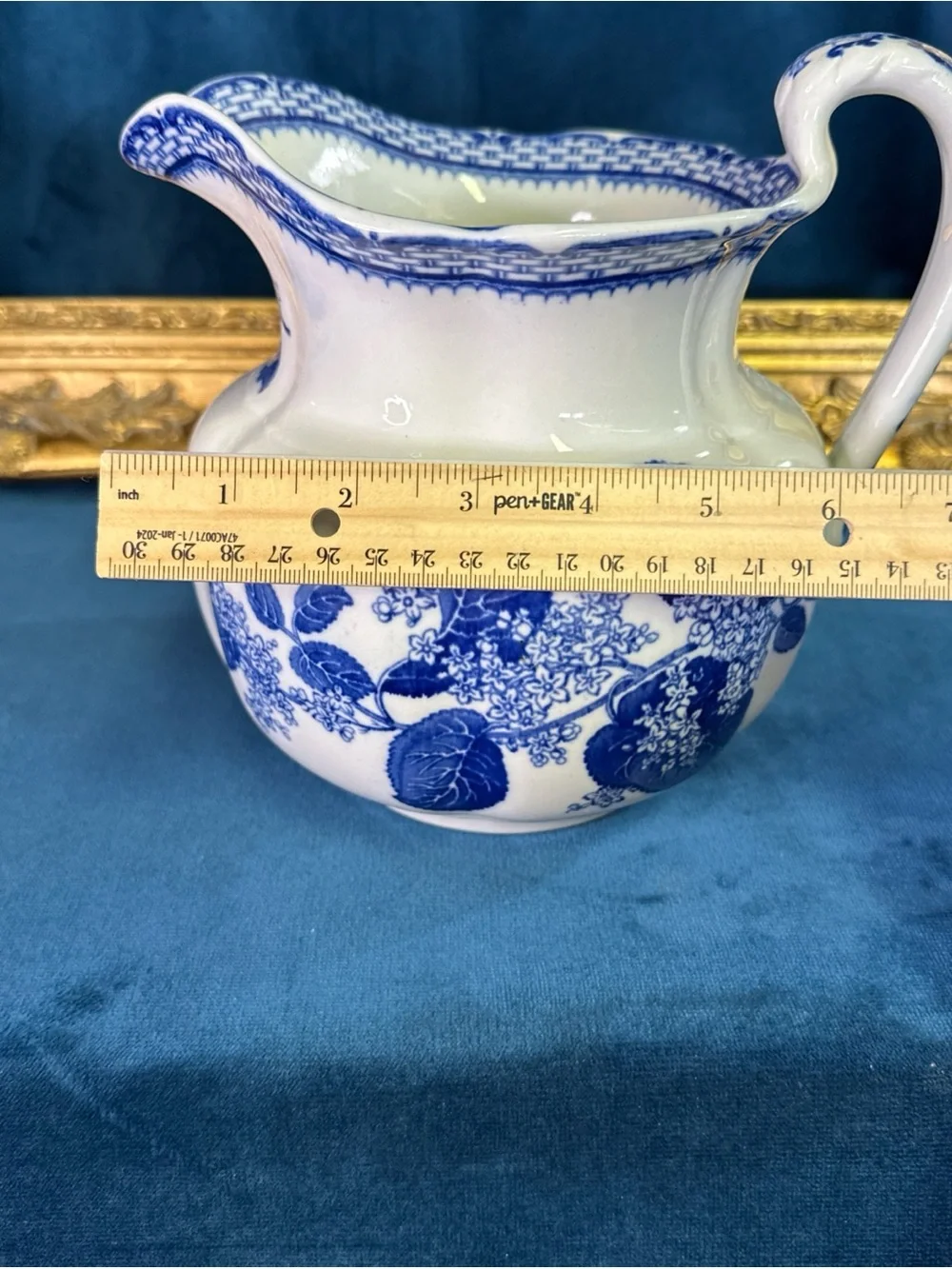 Antique Flow Blue Pitcher Royal Cauldon England 8